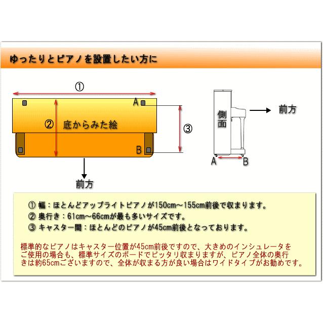 【ワイドタイプ】ピアノ用 床補強ボード：吉澤 フラットボード ブラウン■メーカー直送品 | 吉澤 | 04