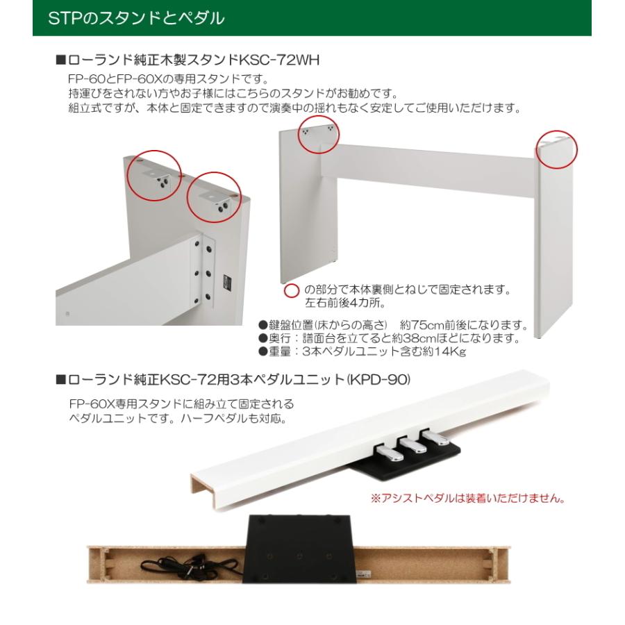 ローランド 電子ピアノ FP-60X ホワイト Roland 88鍵デジタルピアノ 