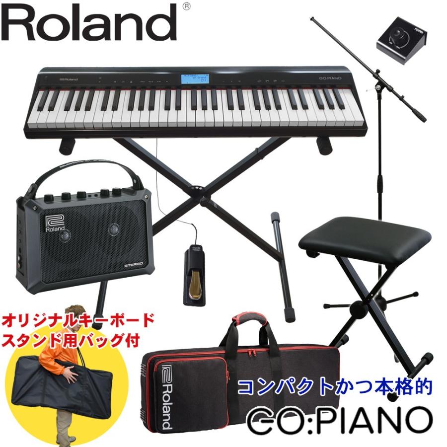 Roland ローランド 軽量ピアノ系キーボード Go piano 小型スピーカー付き 小規模ストリートライブセット