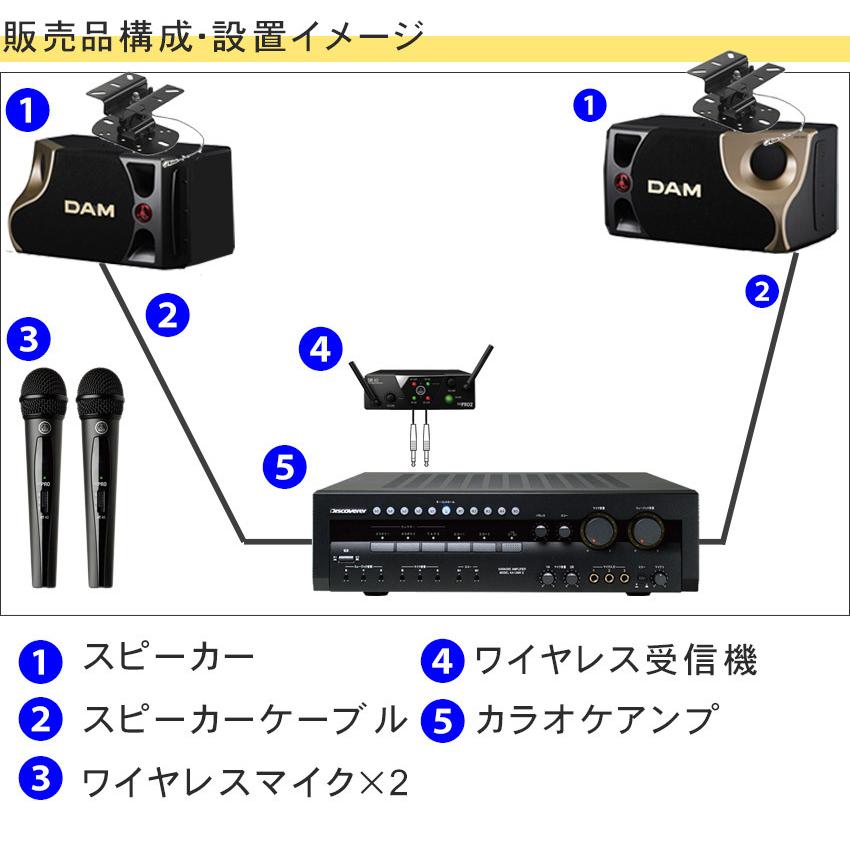 DAM カラオケスピーカー + 日本製カラオケアンプセット (AKG DAM カラオケスピーカー + 日本製カラオケアンプセット (AKG