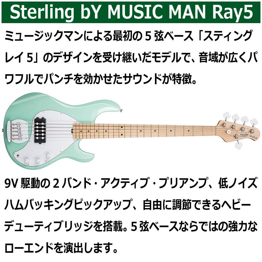 ミュージックマン　スターリン　sterling 5弦　ベース　程度良好　ケース付 STERLING by Musicman STINGRAY RAY5 MG 5弦エレキベース