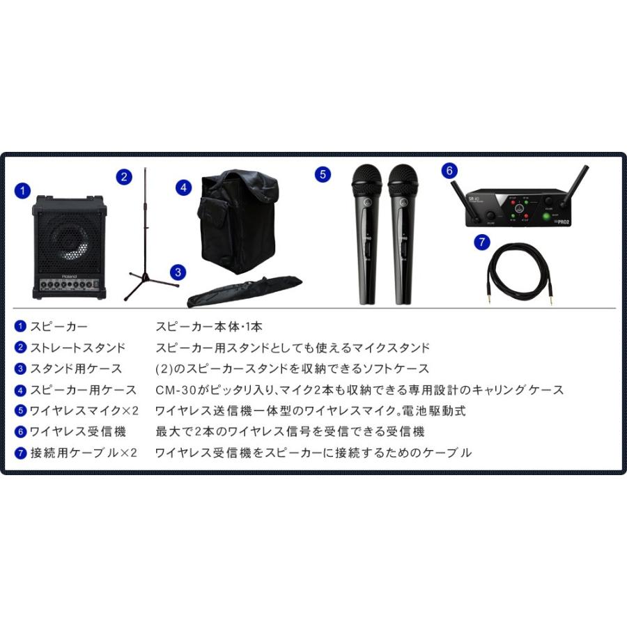 ローランド ワイヤレスマイク2本付き スピーカーセット ローランド ワイヤレスマイク2本付き スピーカーセット