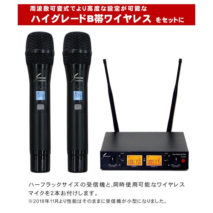 audiotechnica カラオケミキサー + 800MHzワイヤレスマイク2本セット sph80112vdathmx 楽器の