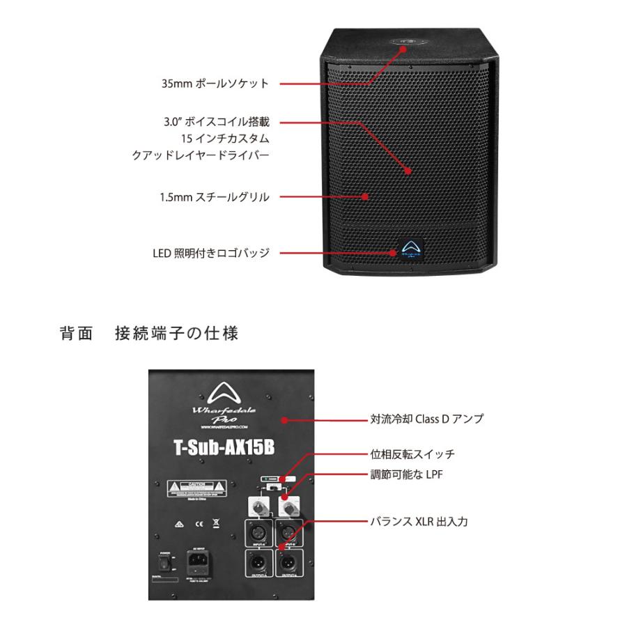 Wharfedale Pro パワードサブウーファー T-Sub-AX15B T-SUB-AX15B - Wharfedale Pro