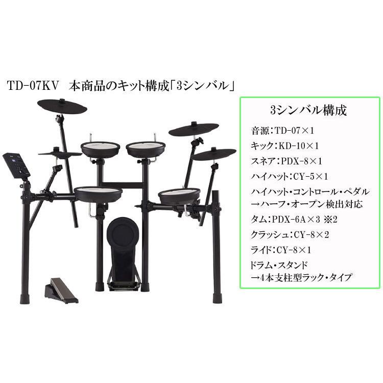 ローランド Roland 電子ドラムセット TD-07KV V-Drums 3シンバルセット 