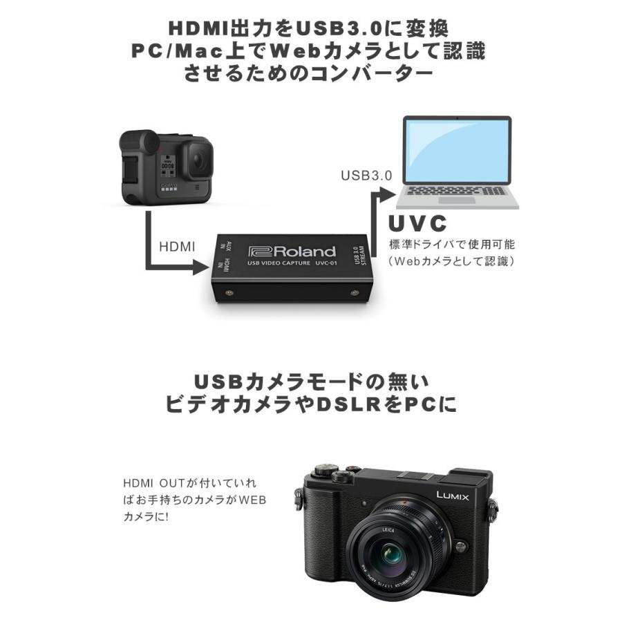 Roland USBビデオキャプチャー UVC-01 HDMIケーブル付 HDMIをパソコンに入力できます | ローランド | 02