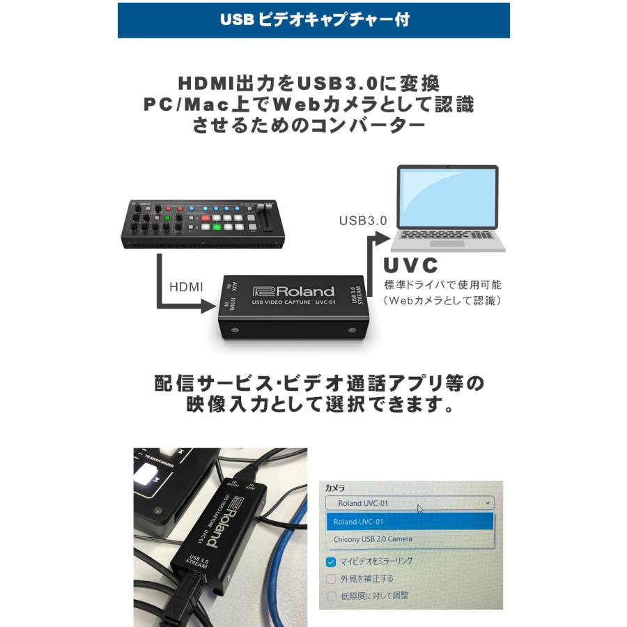 Roland ビデオスイッチャー V-1HD+　ネット配信に USBビデオキャプチャーセット | ローランド | 07