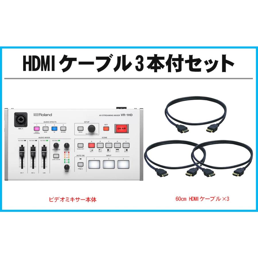 ローランド（Roland） VR-1HD ビデオスイッチャー HDMIケーブル3本付