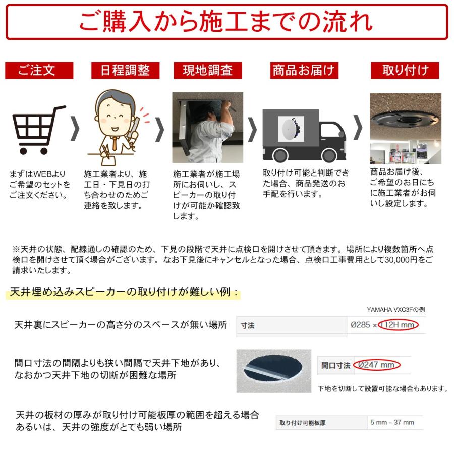 工事費込み■YAMAHA 天井埋め込みスピーカー2基 + 赤外線ワイヤレスマイク２本セット_1