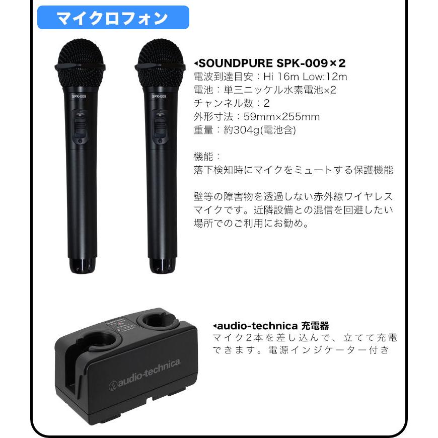 audio-technica赤外線ワイヤレスマイク 2本セット オーディオテクニカ SOUNDPURE 赤外線ワイヤレスマイク2本 充電