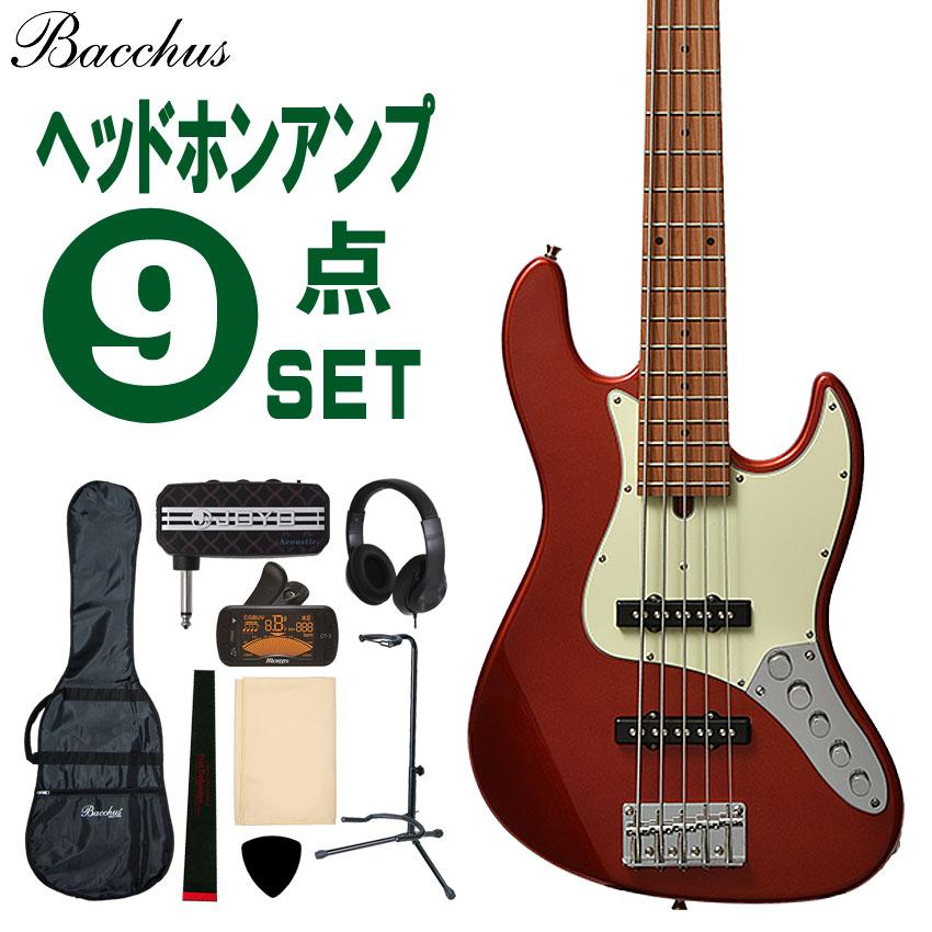 バッカス 5弦ベース ヘッドホンアンプ9点セット WJB5-630-RSM/M-Act 