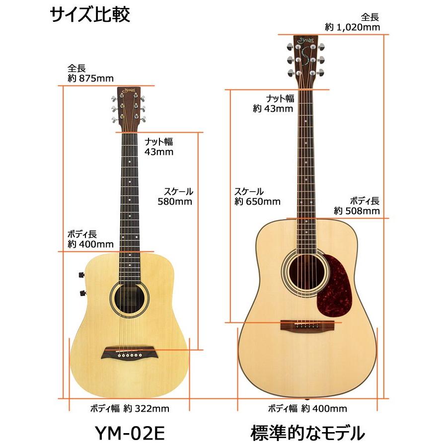 S.Yairi ソフトケース付 ミニエレクトリックアコースティックギター YM