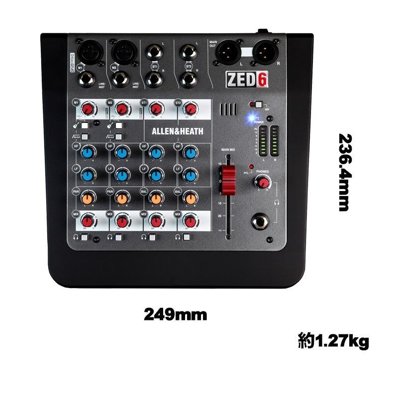 ALLEN&HEATH コンパクトアナログミキサー ZED-6 (ステレオヘッドフォン付き)｜merry-net｜03