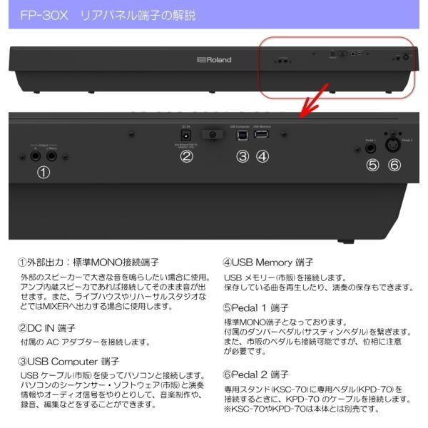 ローランド 電子ピアノ FP-30X ブラック Roland 88鍵デジタルピアノ「テーブル型スタンド/折りたたみ椅子/2種類のケース」_4
