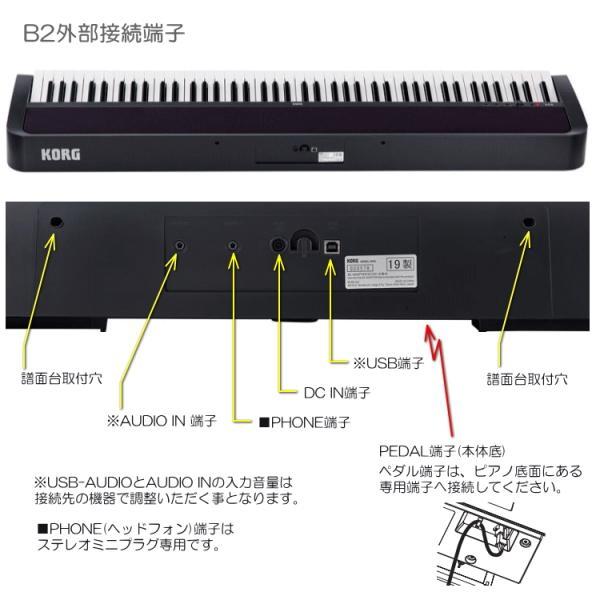 スタンド固定ベルト付き■コルグ 電子ピアノ B2 ブラック「テーブル形スタンド付き」｜merry-ys4｜03