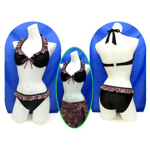 水着 レディース 送料無料 ビキニ 3点セット 11l Beach Flower ビーチフラワー パレオ付き 小花 赤 黒 女性 11号 ライフショップmerry 通販 Yahoo ショッピング