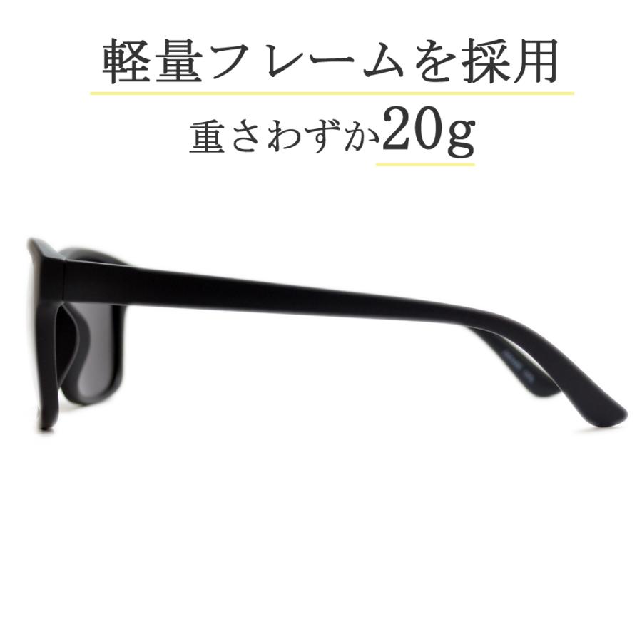 偏光サングラス メンズ レディース 伊達メガネ ウエリントン 超軽量 艶消し マットフレーム｜merry｜08