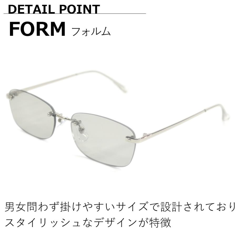 サングラス メンズ レディース UVカット 伊達メガネ ツーポイント 縁なし リムレス オーバル 超軽量 重さ18g 色付き 薄い色 カラーレンズ | MERRY PLEASURE | 15