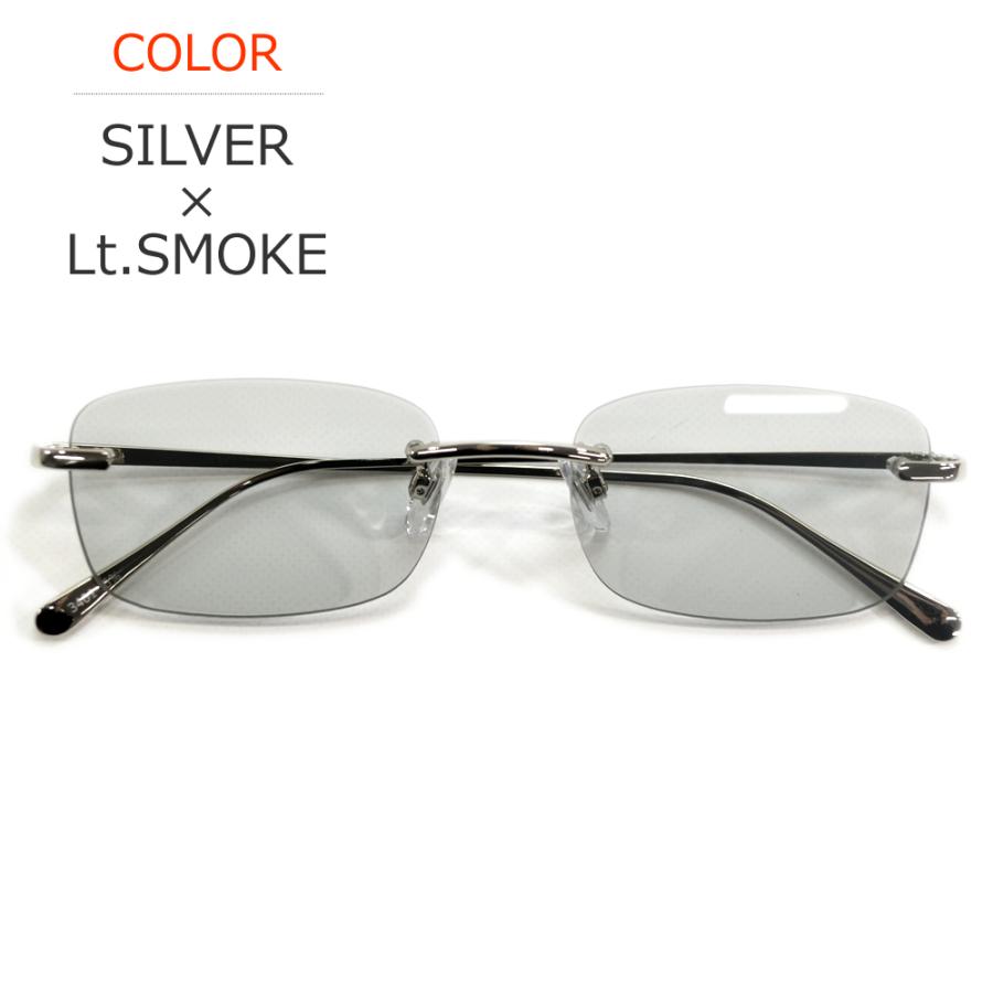 サングラス メンズ レディース UVカット 伊達メガネ ツーポイント 縁なし リムレス スクエア 超軽量 重さ20g 色付き 薄い色 カラーレンズ | MERRY PLEASURE | 01