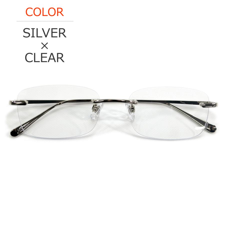 サングラス メンズ レディース UVカット 伊達メガネ ツーポイント 縁なし リムレス スクエア 超軽量 重さ20g 色付き 薄い色 カラーレンズ | MERRY PLEASURE | 11