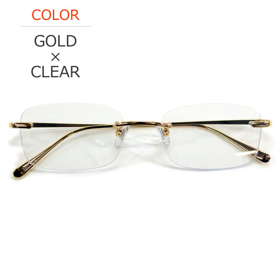 サングラス メンズ レディース UVカット 伊達メガネ ツーポイント 縁なし リムレス スクエア 超軽量 重さ20g 色付き 薄い色 カラーレンズ | MERRY PLEASURE | 04