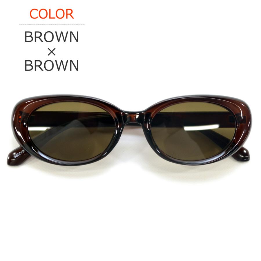 サングラス 伊達メガネ メンズ レディース UVカット オーバル ブラック ブラウン オレンジ スモーク 全3色 | MERRY PLEASURE | 02