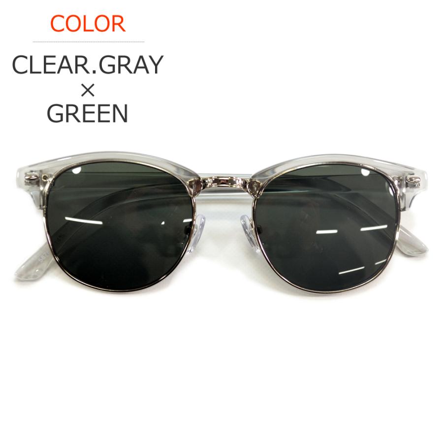 サングラス メンズ レディース UVカット 伊達メガネ ブロウ サーモント クラブマスタータイプ 色付き カラーレンズ | MERRY PLEASURE | 03