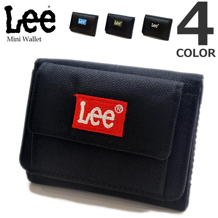 Lee（リー） 軽量ナイロン 刺繍ロゴ 三つ折り財布 コンパクト