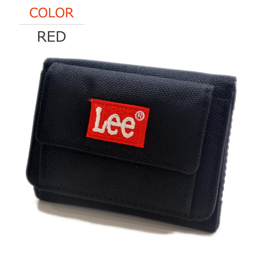Lee（リー） 軽量ナイロン 刺繍ロゴ 三つ折り財布 コンパクト