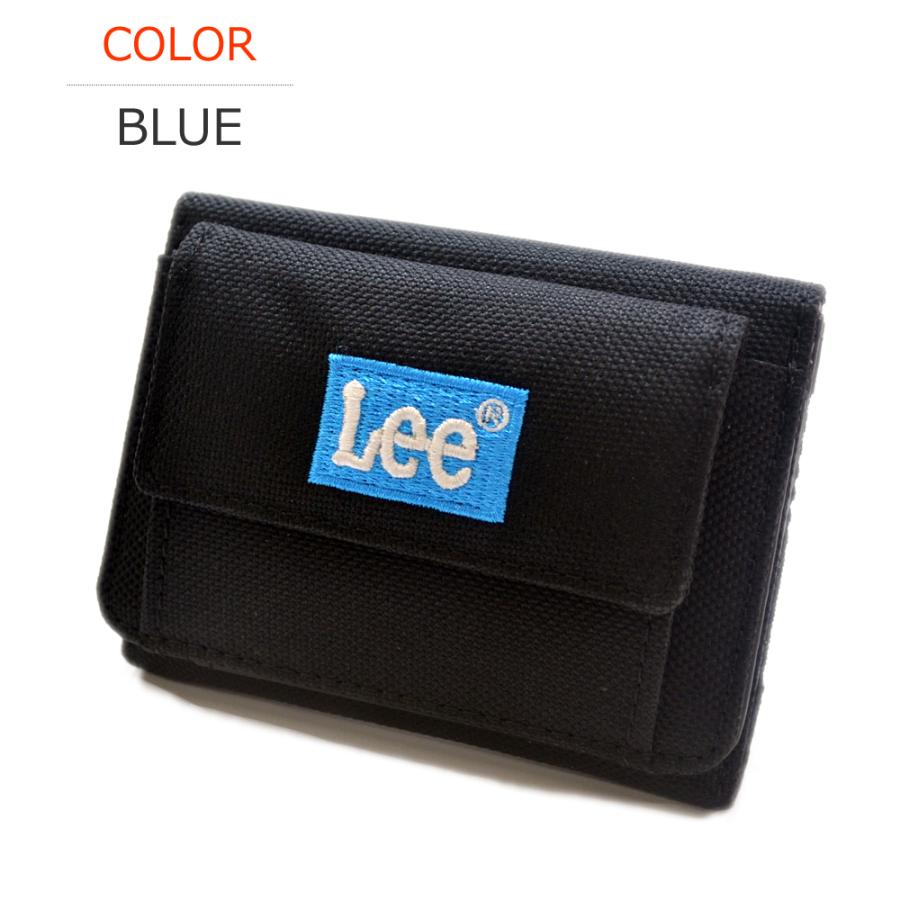 Lee（リー） 軽量ナイロン 刺繍ロゴ 三つ折り財布 コンパクト
