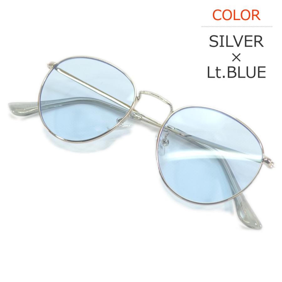 サングラス 伊達メガネ メンズ レディース UVカット ボストン ラウンド 丸メガネ ライトカラーレンズ 薄い色 色付き 全7色 | MERRY PLEASURE | 16