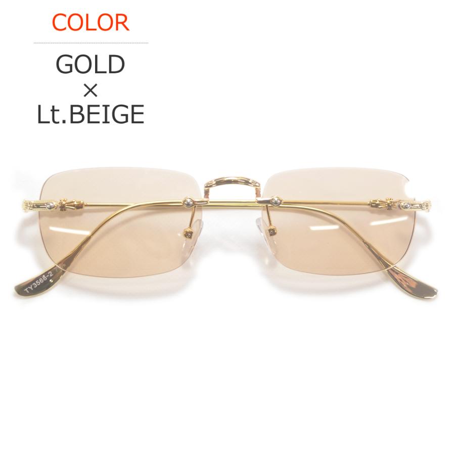 美品】BVLGARI ブルガリ サングラス リムレススクエア 遮光 度なし