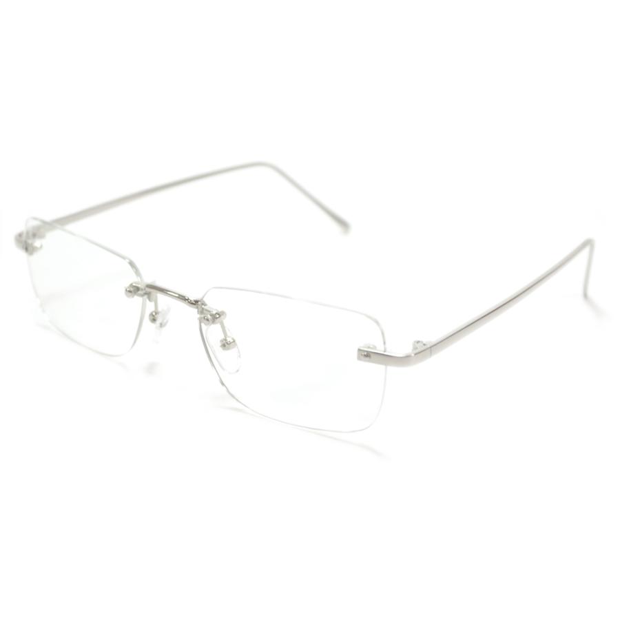 サングラス メンズ レディース UVカット  伊達メガネ ツーポイント 縁なし リムレス スクエア クリアー 透明レンズ | MERRY PLEASURE | 09