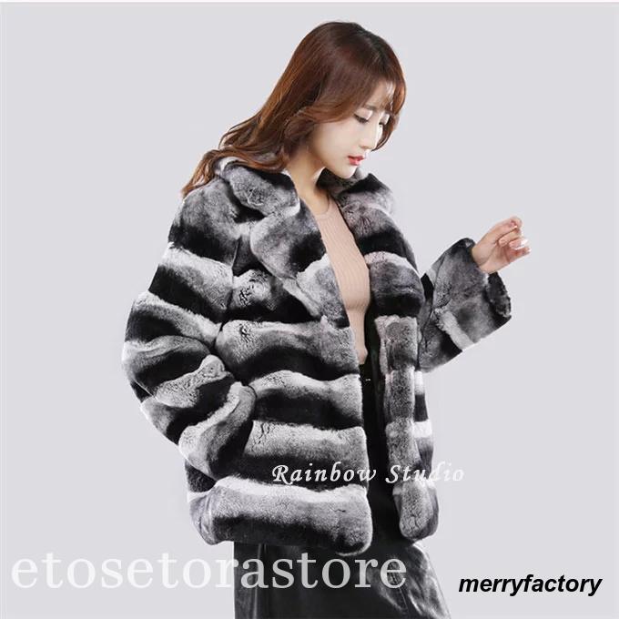 ミンクファーコート フォックスファー付き 高級 毛皮 レディース 秋冬 アウター グレー M/L/2L/3L/4L i1e69