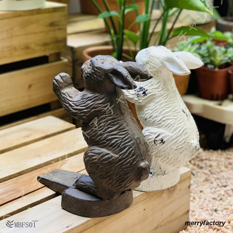 かわいい うさぎ きのこ ハリネズミ アンティーク レトロな置物3個