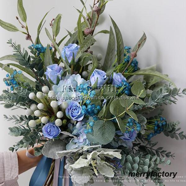 ◆ウエディングブーケ 結婚式 ローズ 造花 ウェディング用 アレンジメント 花嫁 披露宴 安い 手作り キット ブライダルブーケ ジュエリー 