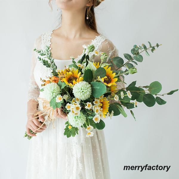 ◆ウエディングブーケ 結婚式 ローズ 造花 ウェディング用 アレンジメント 花嫁 披露宴 安い 手作り キット ブライダルブーケ ジュエリー 