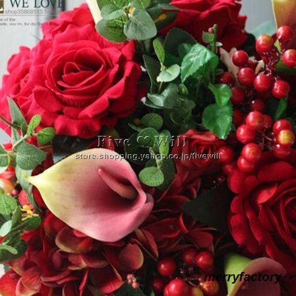 「超メルカリ市」 ◆ウエディングブーケ 結婚式 ローズ 造花 ウェディング用 アレンジメント 花嫁 披露宴 安い 手作り キット ブライダルブーケ ジュエリー 【U2248313756】(12324円)