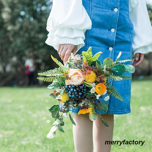◆ウエディングブーケ 結婚式 ローズ 造花 ウェディング用 アレンジメント 花嫁 披露宴 安い 手作り キット ブライダルブーケ ジュエリー 