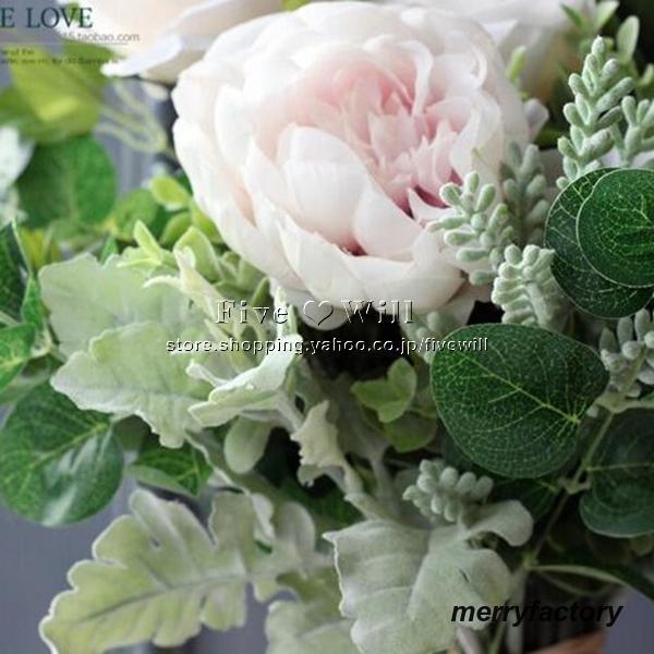 ◆ウエディングブーケ 結婚式 ローズ 造花 ウェディング用 アレンジメント 花嫁 披露宴 安い 手作り キット ブライダルブーケ ジュエリー 