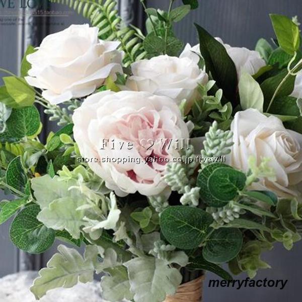 ◆ウエディングブーケ 結婚式 ローズ 造花 ウェディング用 アレンジメント 花嫁 披露宴 安い 手作り キット ブライダルブーケ ジュエリー 
