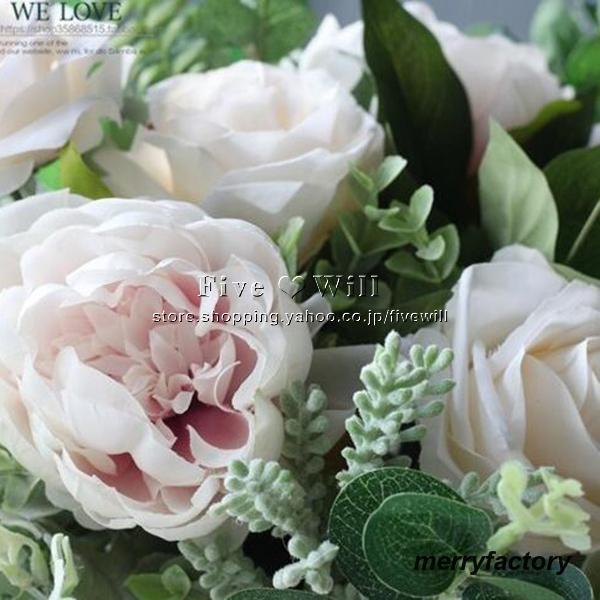 ◆ウエディングブーケ 結婚式 ローズ 造花 ウェディング用 アレンジメント 花嫁 披露宴 安い 手作り キット ブライダルブーケ ジュエリー 