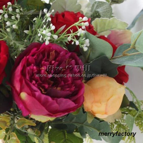 ◆ウエディングブーケ 結婚式 ローズ 造花 ウェディング用 アレンジメント 花嫁 披露宴 安い 手作り キット ブライダルブーケ ジュエリー 