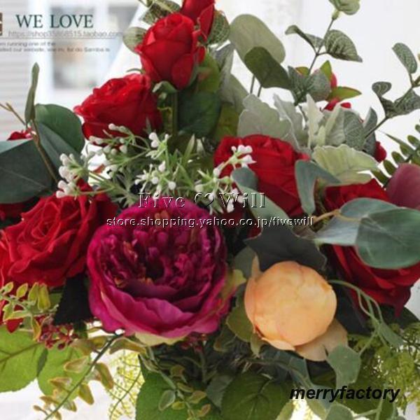 ◆ウエディングブーケ 結婚式 ローズ 造花 ウェディング用 アレンジメント 花嫁 披露宴 安い 手作り キット ブライダルブーケ ジュエリー 