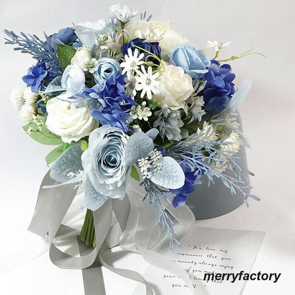◆ウエディングブーケ 結婚式 ローズ 造花 ウェディング用 アレンジメント 花嫁 披露宴 安い 手作り キット ブライダルブーケ ジュエリー 