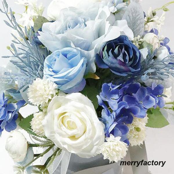 ◆ウエディングブーケ 結婚式 ローズ 造花 ウェディング用 アレンジメント 花嫁 披露宴 安い 手作り キット ブライダルブーケ ジュエリー 