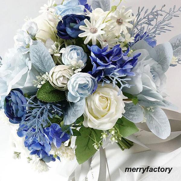 ◆ウエディングブーケ 結婚式 ローズ 造花 ウェディング用 アレンジメント 花嫁 披露宴 安い 手作り キット ブライダルブーケ ジュエリー 