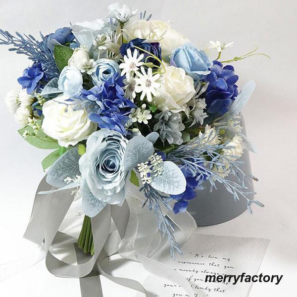 ◆ウエディングブーケ 結婚式 ローズ 造花 ウェディング用 アレンジメント 花嫁 披露宴 安い 手作り キット ブライダルブーケ ジュエリー 