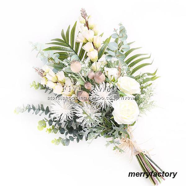 ◆ウエディングブーケ 結婚式 ローズ 造花 ウェディング用 アレンジメント 花嫁 披露宴 安い 手作り キット ブライダルブーケ ジュエリー 
