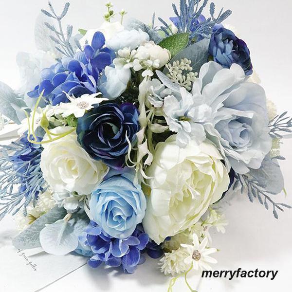 ◆ウエディングブーケ 結婚式 ローズ 造花 ウェディング用 アレンジメント 花嫁 披露宴 安い 手作り キット ブライダルブーケ ジュエリー 